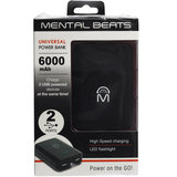 External Battery Power Bank Black 6000 MAH