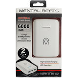 External Battery Power Bank White 6000 MAH
