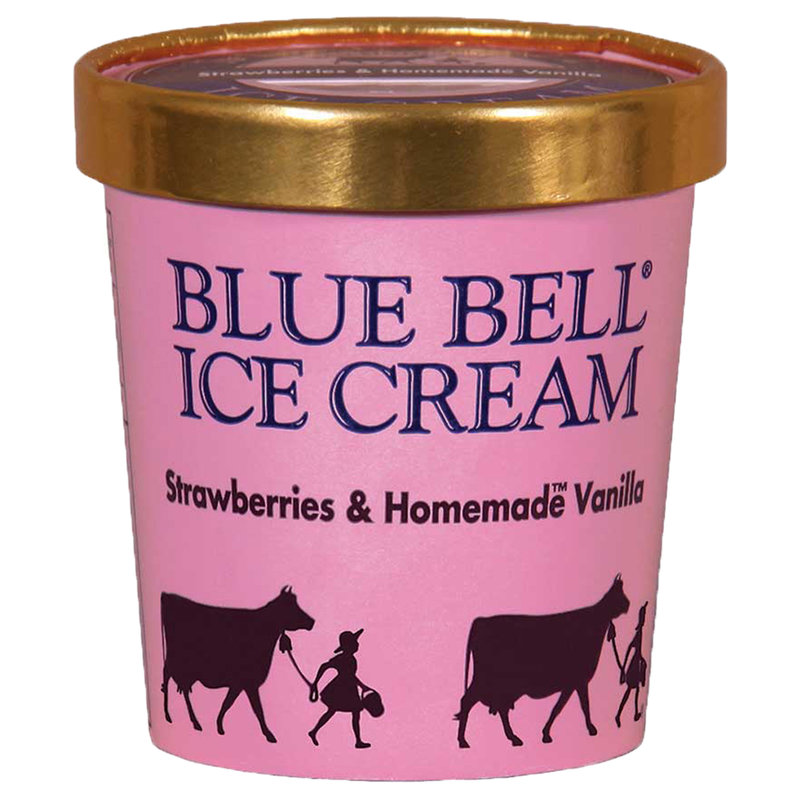 Blue Bell Strawberries Homemade Vanilla Pint Snacks Drinks Delivered Fast Online Delivery App