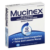 Mucinex 12-Hour Chest Congestion Expectorant Tablets 6ct