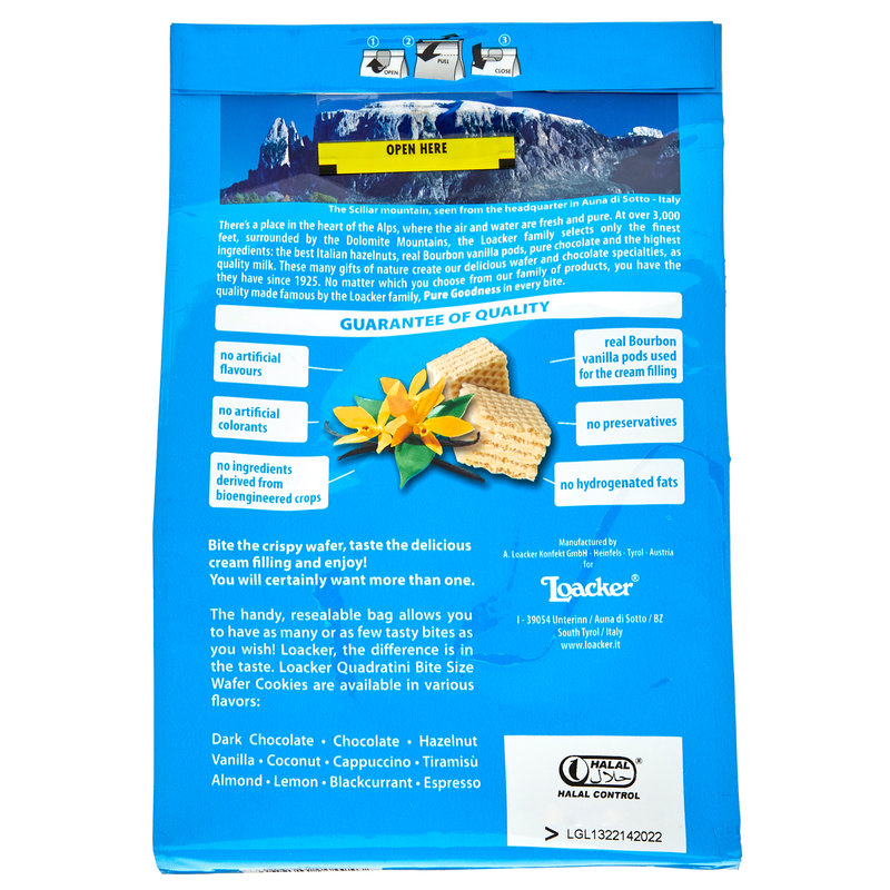 Quadratini Vanilla Bite Size Wafer Cookies 8.82oz Snacks fast