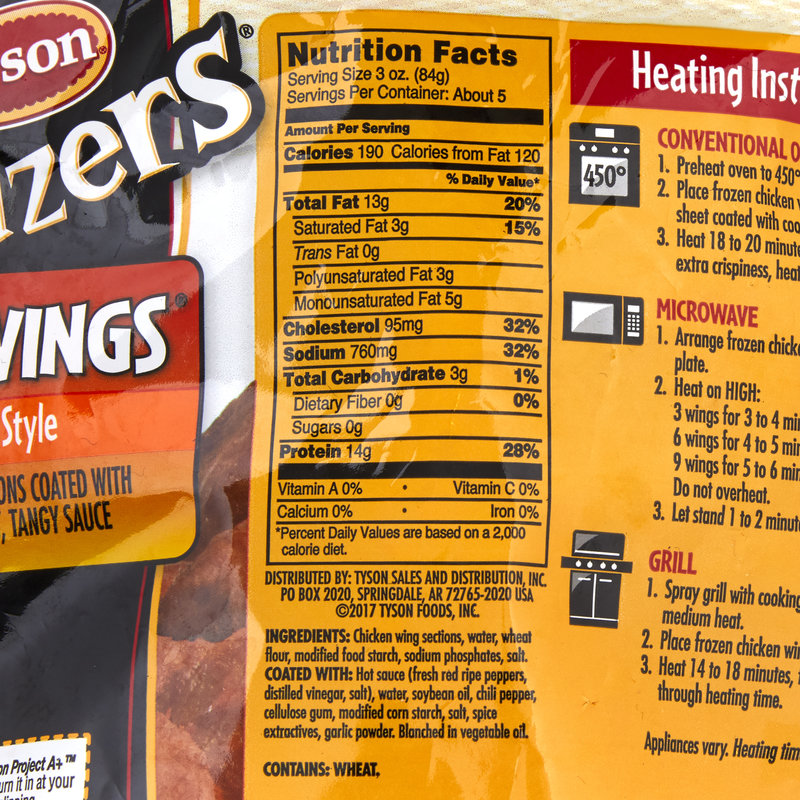 Tyson Chicken Wings Nutrition Effective Health