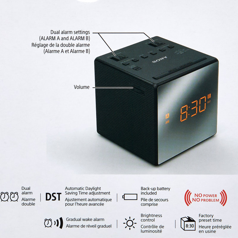 Sony Dual Alarm Clock with FM/AM Radio Home & Office fast delivery by