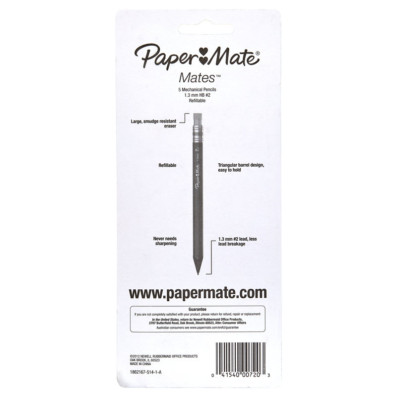 Paper Mate Mechanical Pencil with Erasers 5ct Home & Office fast