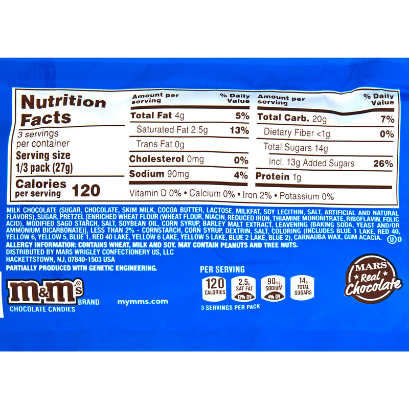M&M's Pretzel Milk Chocolate Candies Share Size 2.83oz Snacks fast delivery by App or Online
