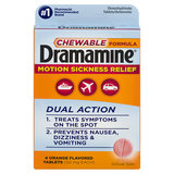 Dramamine Chewable Motion Sickness Relief Tablets Orange 4ct