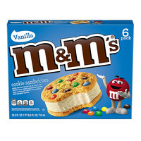 M&M's Vanilla Ice Cream Cookie Sandwich 6ct
