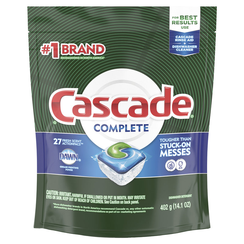 Cascade Fresh Scent Complete Dishwasher Detergent Pacs 27ct ...