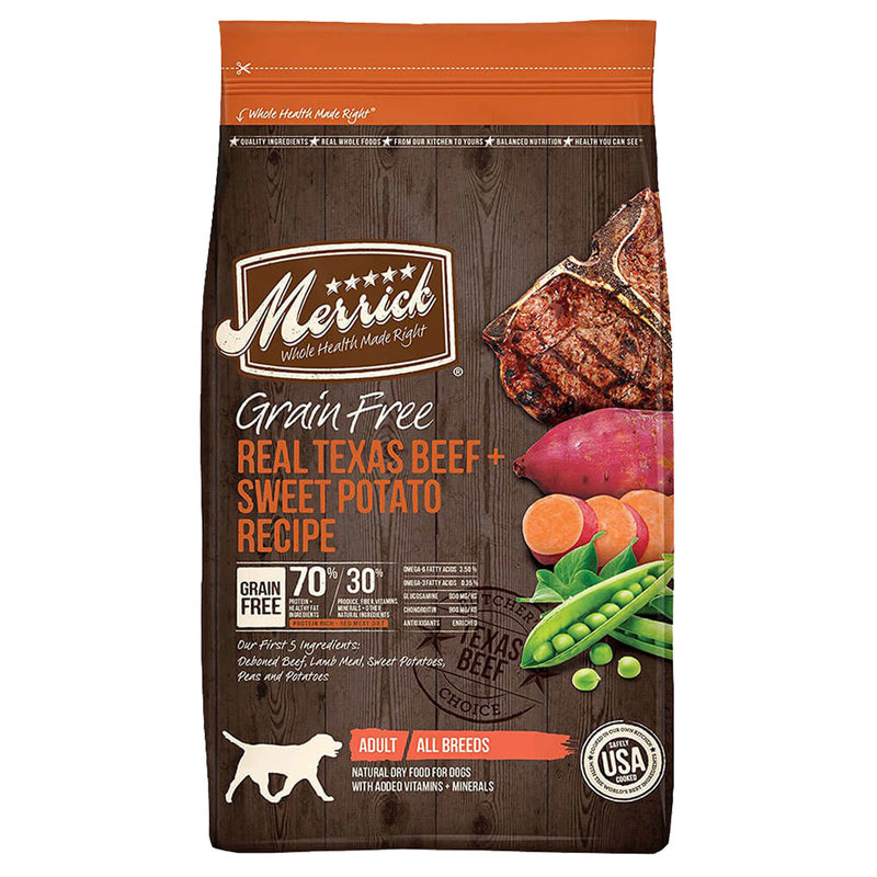 Merrick Grain Free Real Texas Beef and Sweet Potato Dry Dog Food 4lb