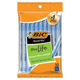 BIC Round Stic Blue Ink Pen 10ct