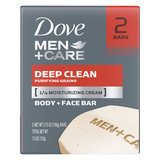 Dove Men Deep Clean Moisturizing Body & Face Bars 2ct