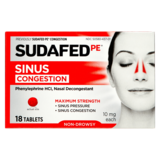 Sudafed PE Maximum Strength Sinus Pressure & Congestion Relief 18ct