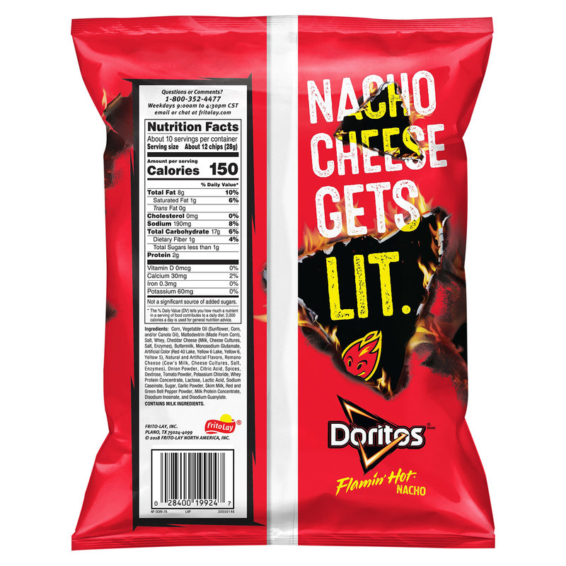 Doritos Flamin' Hot Nacho Tortilla Chips 9.25oz : Snacks fast ...