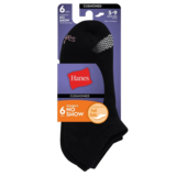 Hanes Women's Cool Comfort No Show Socks Black 6pk (Shoe Size 5-9)