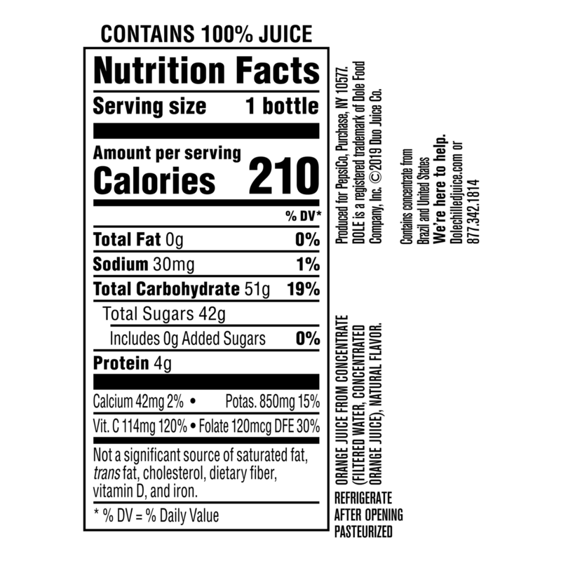 Dole Orange Juice 15.2oz Btl : Drinks fast delivery by App or ...