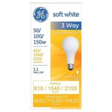 GE Soft White Light Bulb 3 Way 50/100/150 Watt