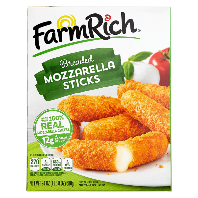 Farm Rich Frozen Breaded Mozzarella Cheese Sticks 24oz ...