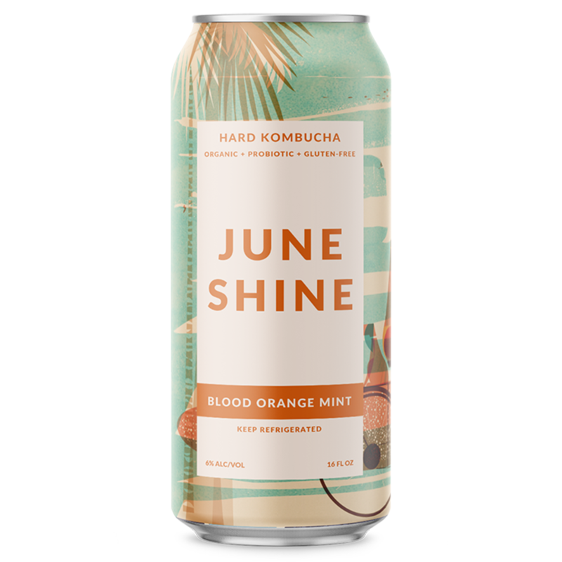 JuneShine Blood Orange Mint Hard Kombucha Single 16oz Can 6.0 ABV