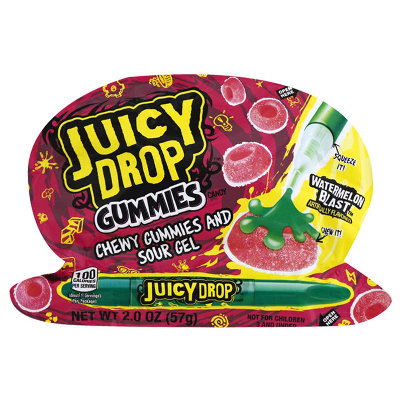 Juicy Drop Gummies Assorted Sweet Gummy Candy & Sour Gel Pen 1ct