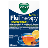 Vicks FluTherapy Night Honey Lemon Hot Drink 6ct