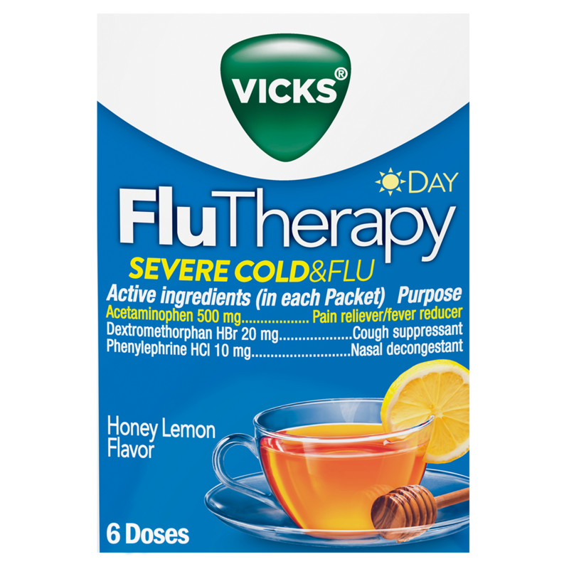 Vicks FluTherapy Daytime Honey Lemon Hot Drink 6ct delivered in minutes
