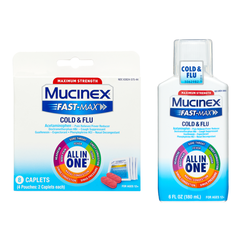 Mucinex Fast Max Adult Liquid Cold Flu 6oz All In One Cold Flu Caplets 8ct Delivered In Minutes