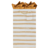 The Gift Wrap Company Golden Stripe 2 Bottle Gift Bag