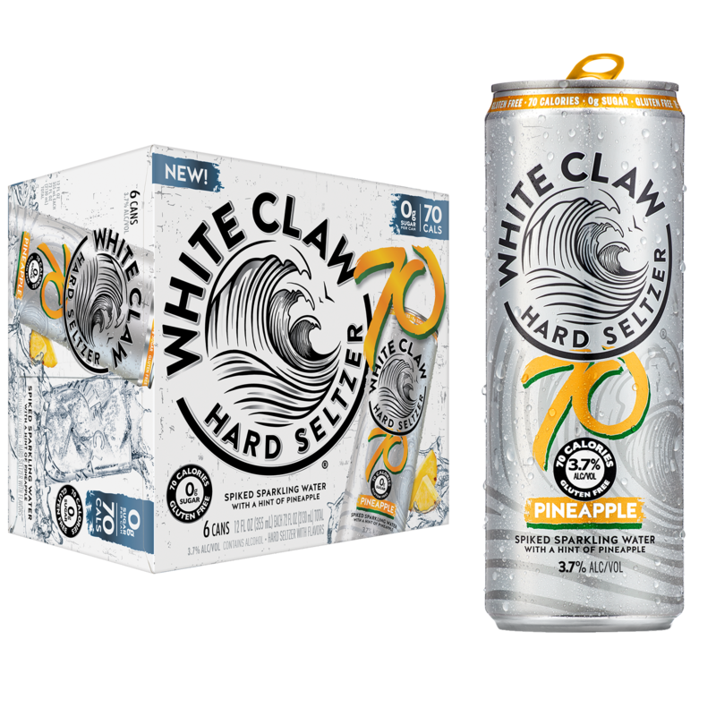 White Claw 70 Pineapple 6pk 12oz Can 5 0 Abv Snacks Drinks Delivered Fast Online Delivery App