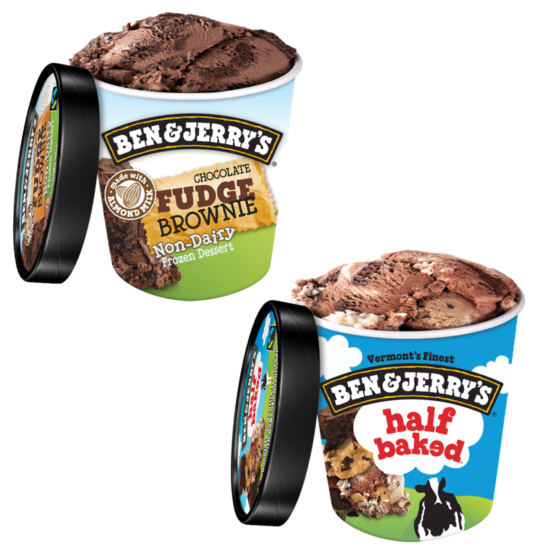 Ben & Jerry's NonDairy Chocolate Fudge Brownie Pint & Half Baked Pint
