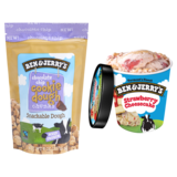 Ben & Jerry's Chocolate Chip Cookie Dough Chunks 8oz & Strawberry Cheesecake Pint