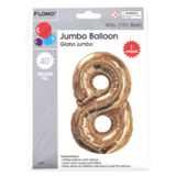 FLOMO Gold Metallic Mylar Numerical Balloon "8" 40"