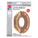 FLOMO Gold Metallic Mylar Numerical Balloon "0" 40"