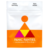 Panic Panties Underwear Black Lace Thong Size S/M