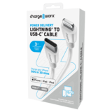 Chargeworx Lighting to USB-C iPhone 12 Cable 3ft White