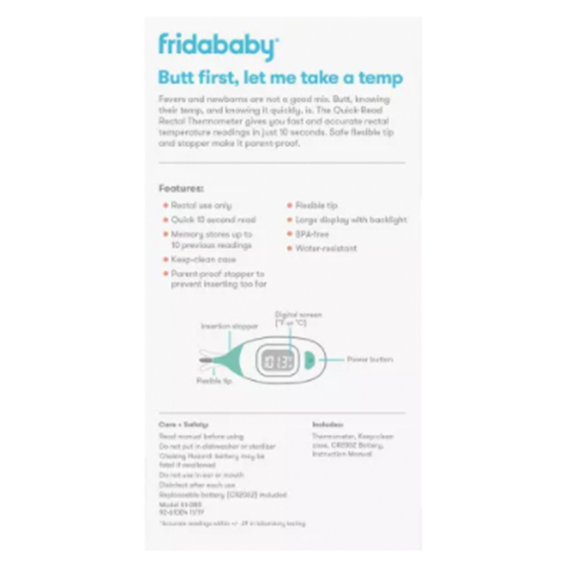 Fridababy Quick Read Rectal Thermometer Baby fast delivery by App or