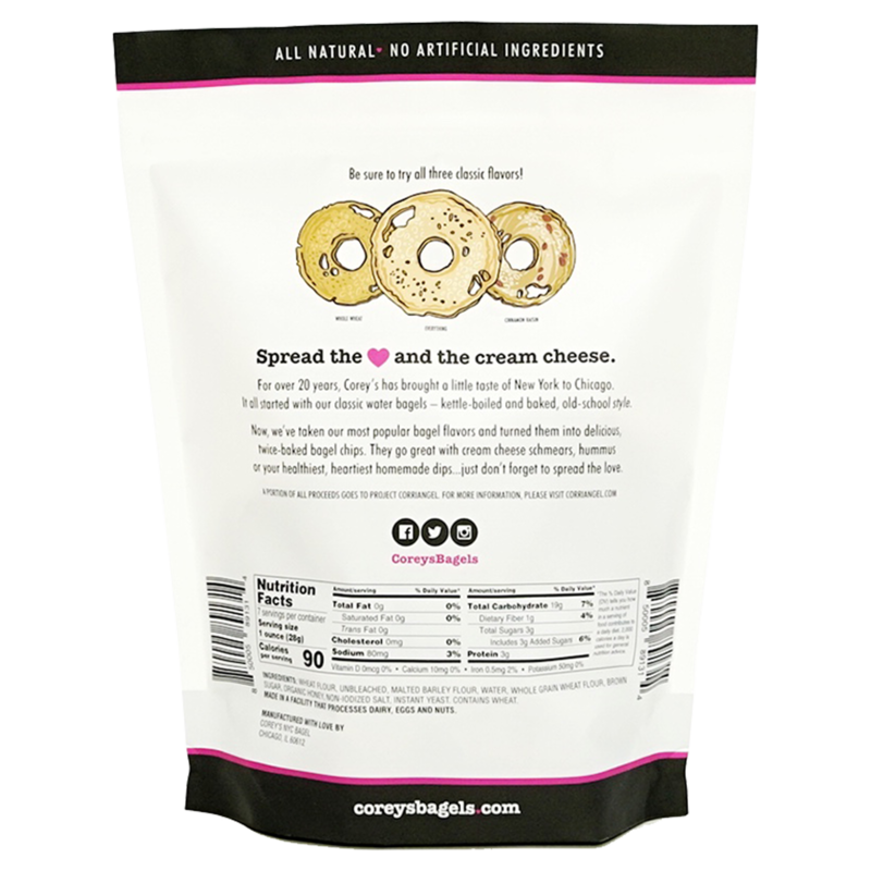 Corey's Whole Wheat Bagel Chips 7oz Snacks fast delivery by App or Online