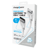 Chargeworx Power Delivery Lighting to Type C Cable 6ft White