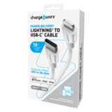 Chargeworx Power Delivery Lightning to USB-C Charging Cable 10ft