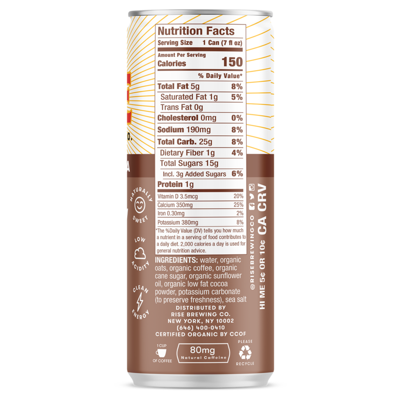 RISE Brewing Co. Oat Milk Mocha Nitro Cold Brew Latte 7oz Can ...