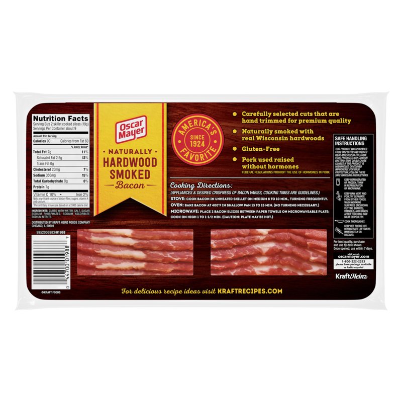 Oscar Mayer Naturally Hardwood Smoked Bacon 16oz : Grocery ...