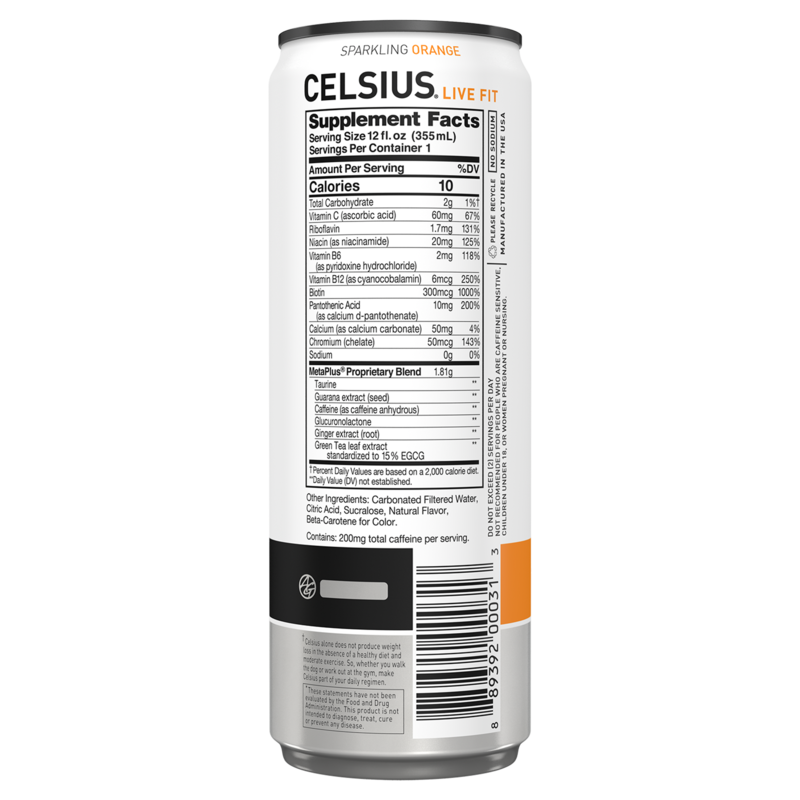 Celsius Sparkling Orange 12oz Can Drinks fast delivery by App or Online
