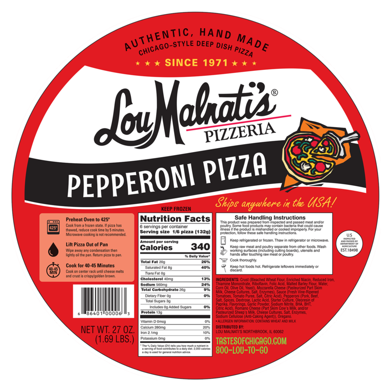 Lou Malnati's Chicago Style Pepperoni Pizza 23oz Quick Meals fast