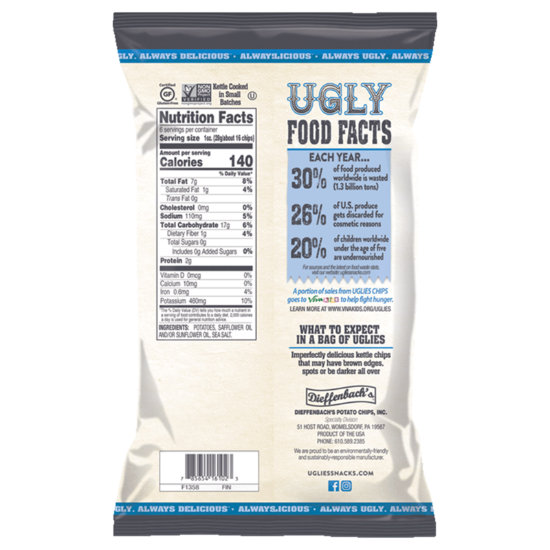 Uglies Original Sea Salt Kettle Cooked Potato Chips 6oz Snacks fast delivery by App or Online