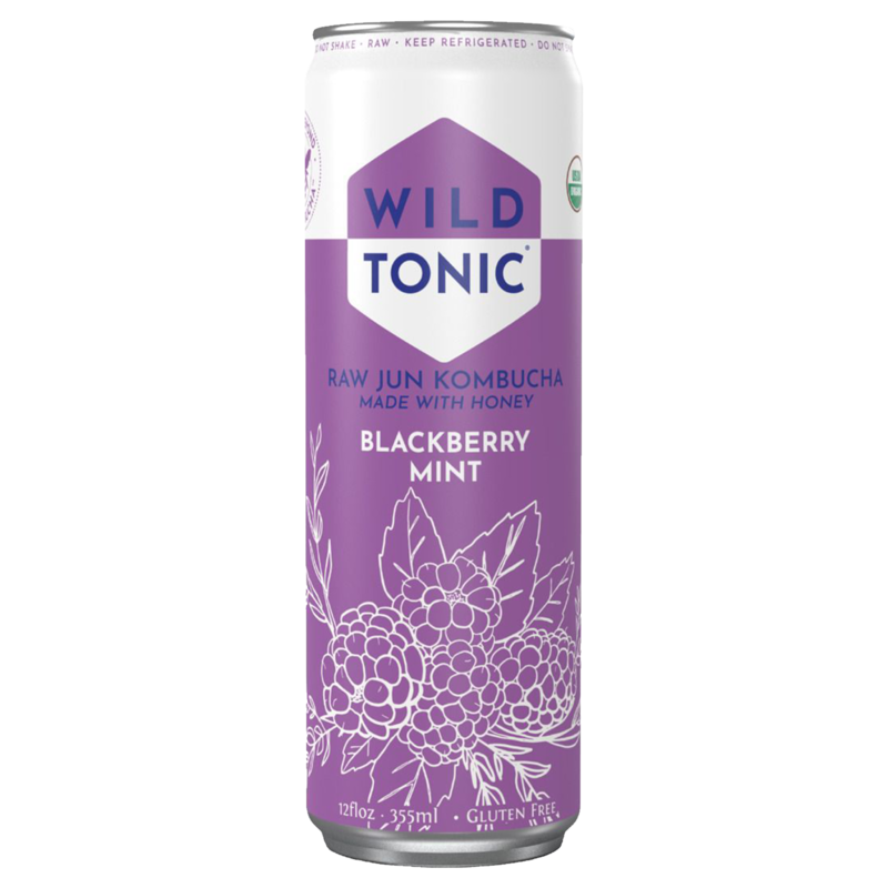 Wild Tonic Blackberry Mint Kombucha 12oz Can delivered in minutes