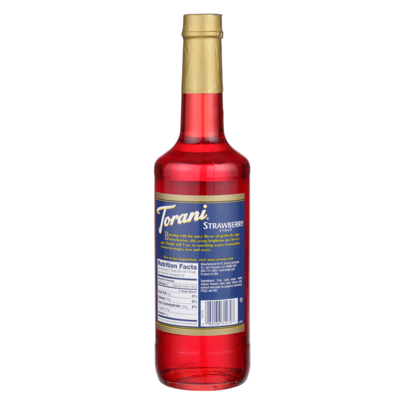 Torani Strawberry Syrup 750ml Drinks fast delivery by App or Online