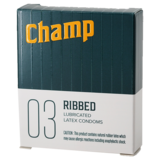 Champ Ribbed Condoms 3ct