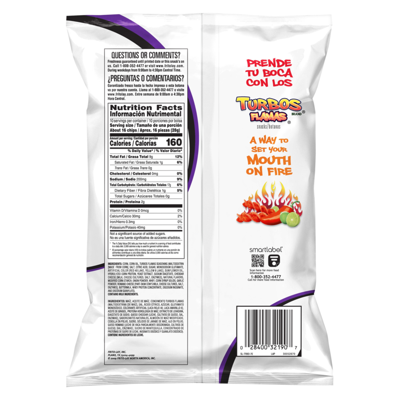 Fritos Turbos Flamas Corn Chips 10oz Snacks fast delivery by App or