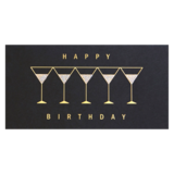 NIQUEA.D "Row of Martinis on Black" Birthday Card 5x7"