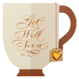NIQUEA.D "Die-Cut Tea Cup" Get Well Card 5.25x5.25"