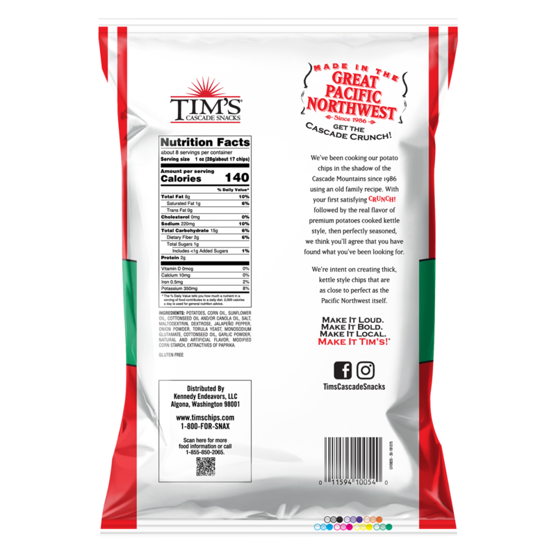 Tim's Cascade Potato Chips Jalapeno 7.5oz Snacks fast delivery by App